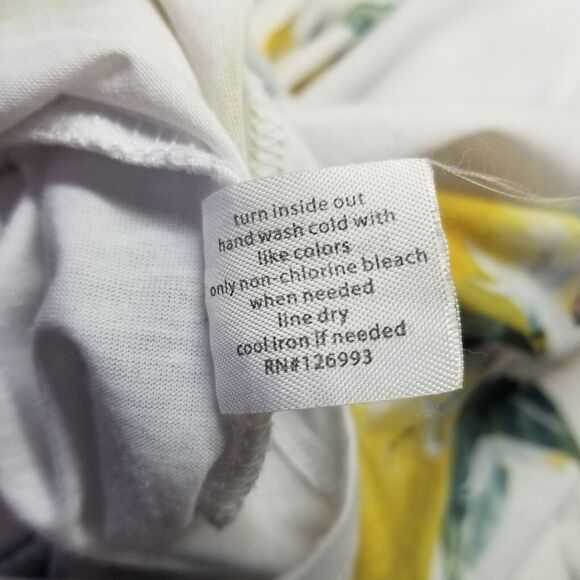 Astrologie Botanical Lemon Print Top Flutter Short Sleeve Women's Size Large - Picture 14 of 14